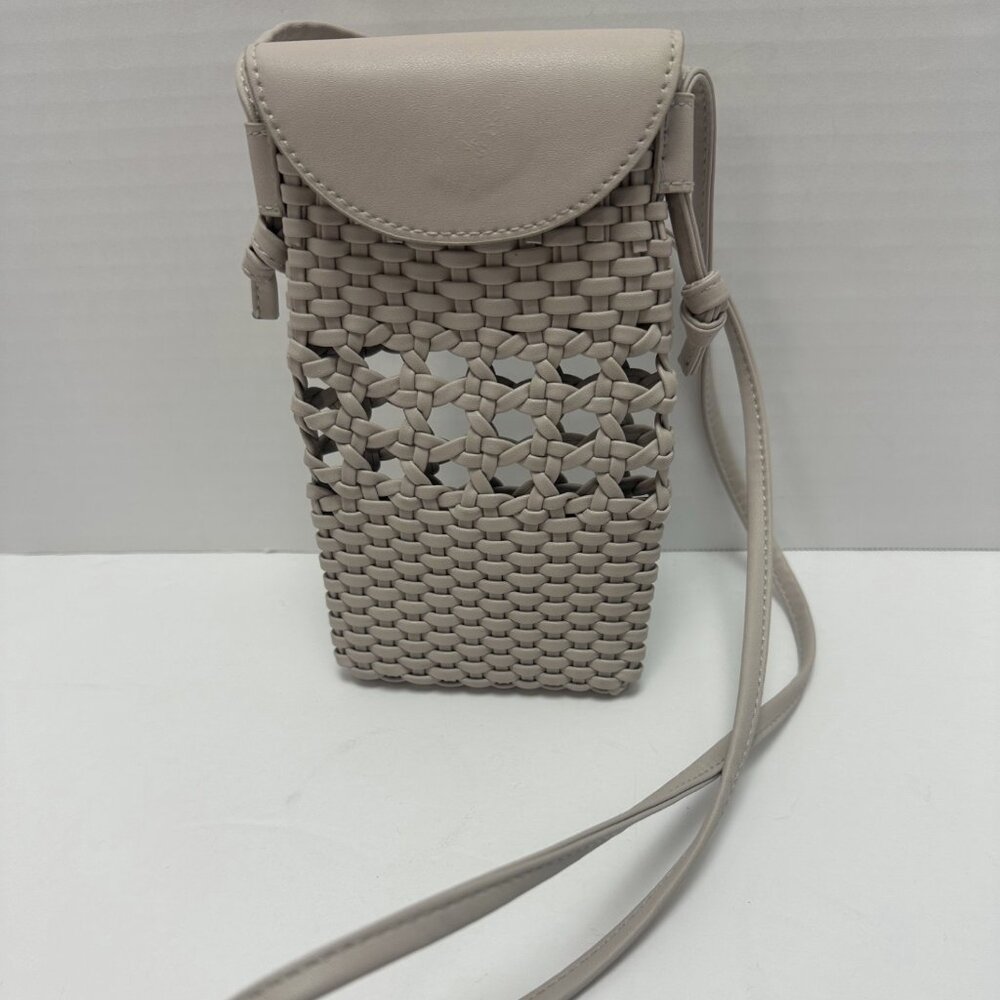 Woven Beige Crossbody Bag